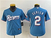 Women's Texas Rangers #2 Marcus Semien Blue With Patch Stitched Baseball Jersey(Run Small),baseball caps,new era cap wholesale,wholesale hats